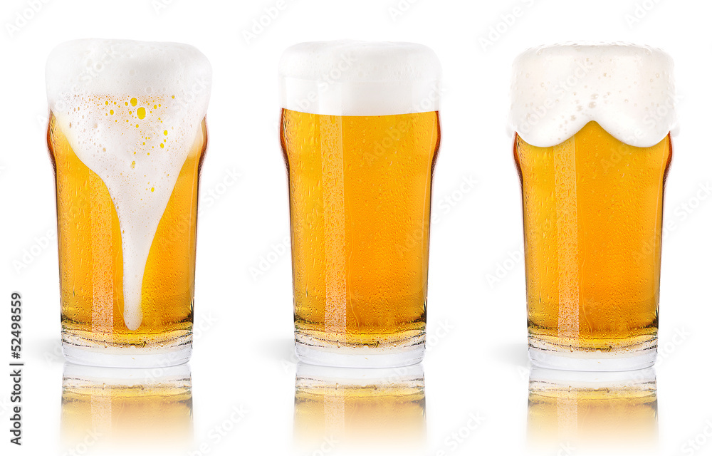 Frosty glass of light beer isolated Frosty glass of light beer isolated