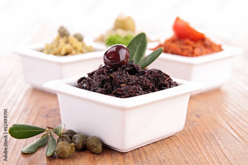 assortment of tapenade