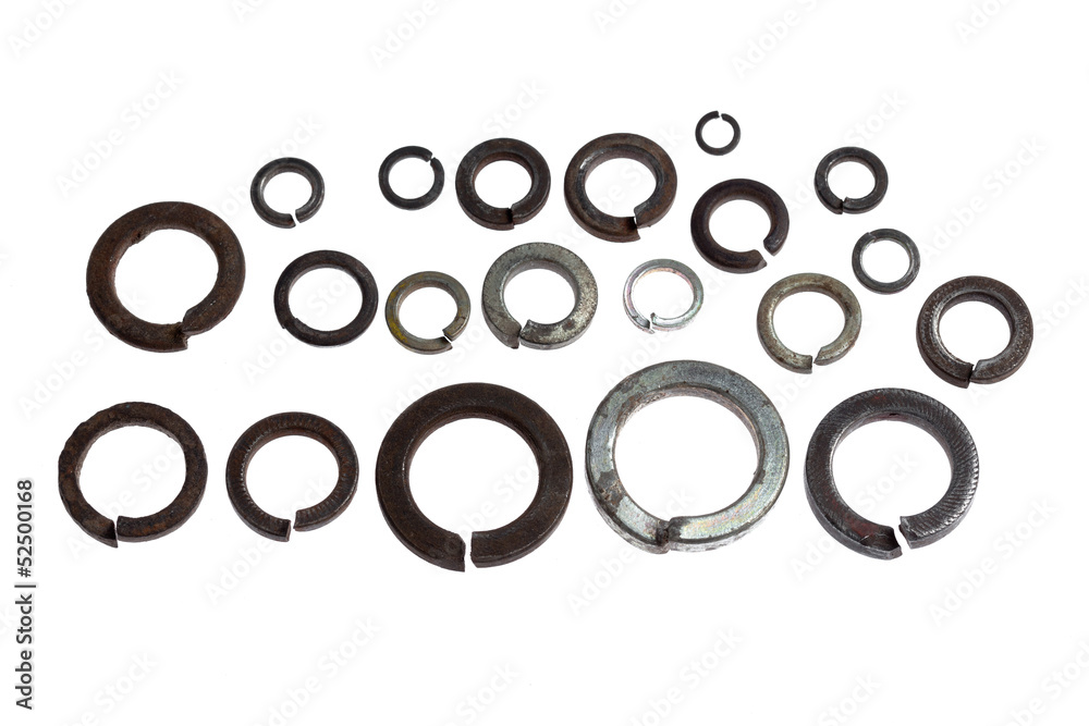 set of old metal washers of the different size and look set of old metal washers of the different size and look
