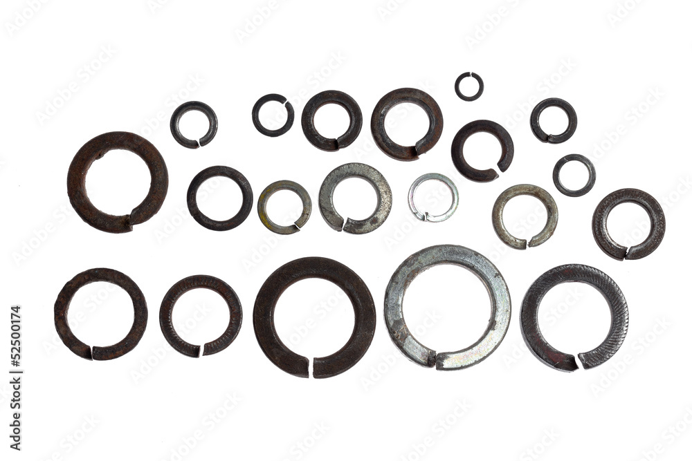 set of old metal washers of the different size and look set of old metal washers of the different size and look