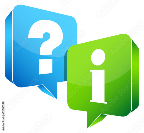 Speech Bubbles Question & Information Blue/Green