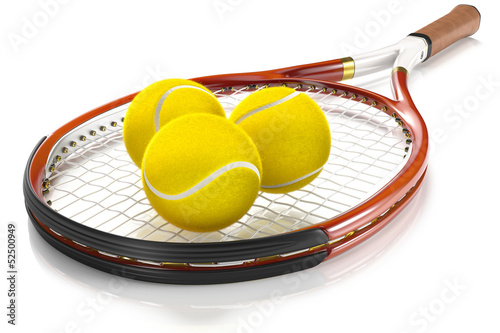 Tennis Racket with 3 Tennis Balls