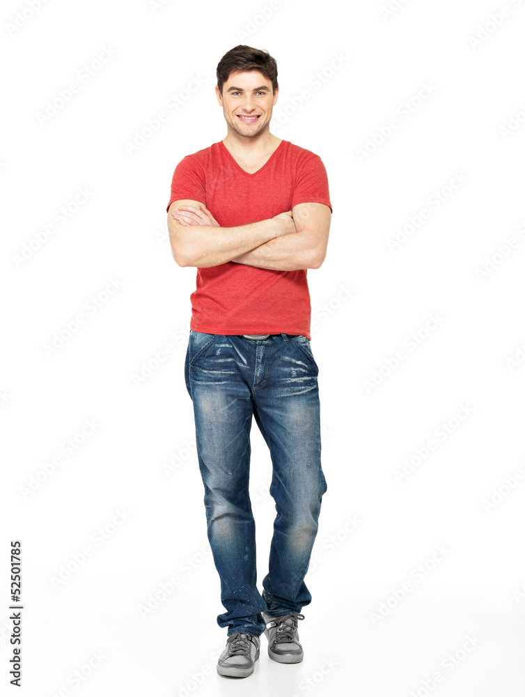 Full portrait of happy handsome man in casuals Full portrait of happy handsome man in casuals