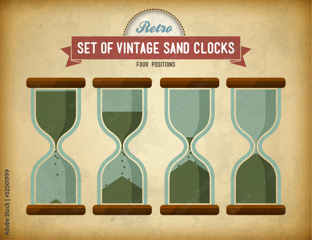 Fototapeta premium Set of vintage sand clocks