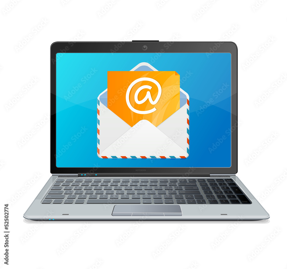 laptop and mail. Vector. laptop and mail. Vector.