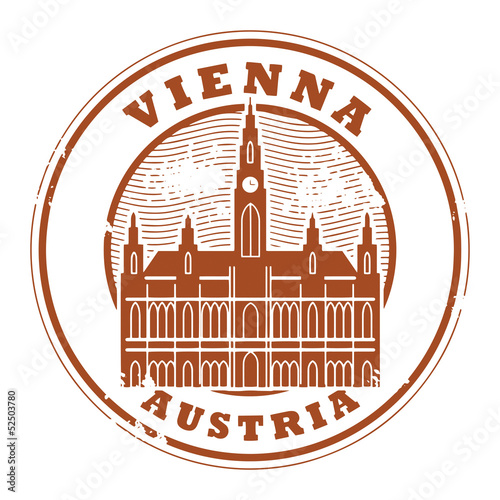 Grunge rubber stamp with words Vienna, Austria inside, vector