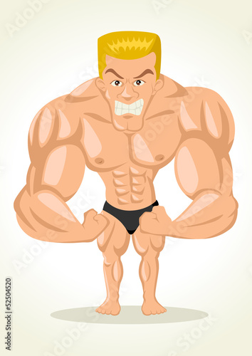 Caricature illustration of a bodybuilder