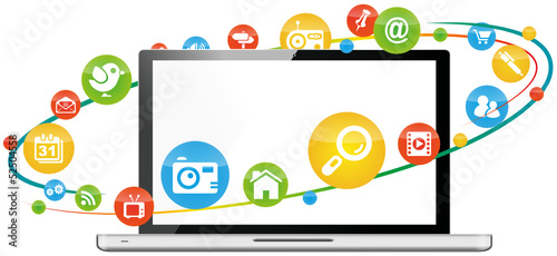 Social Media Marketing notebook laptop  Network
