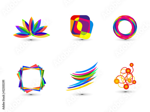 abstract colorful business icon template