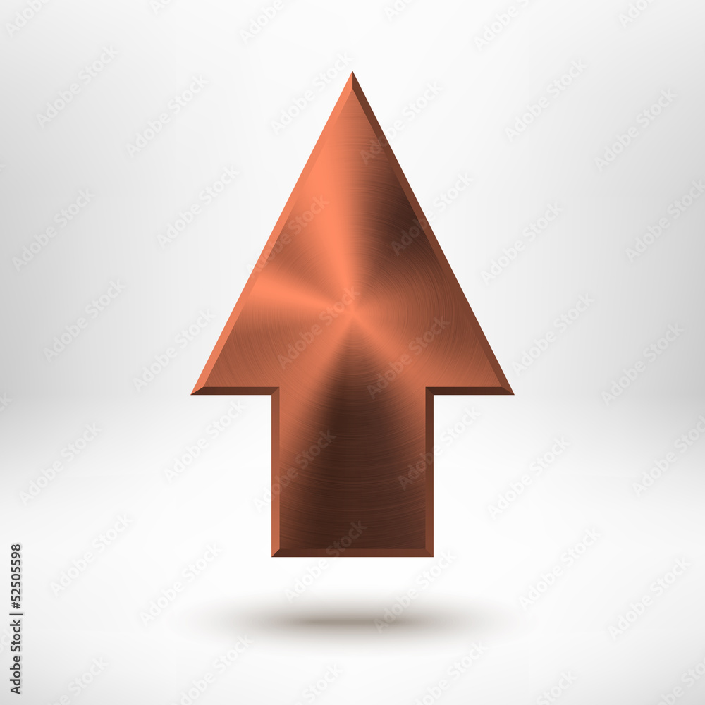 Up Arrow Sign with Bronze Metal Texture Up Arrow Sign with Bronze Metal Texture