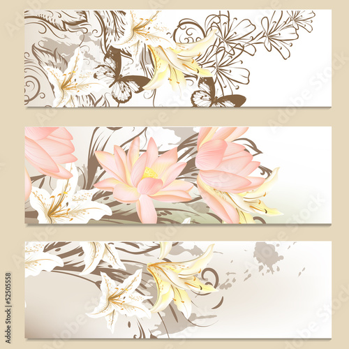 Fototapeta Naklejka Na Ścianę i Meble -  Brochure design in floral style