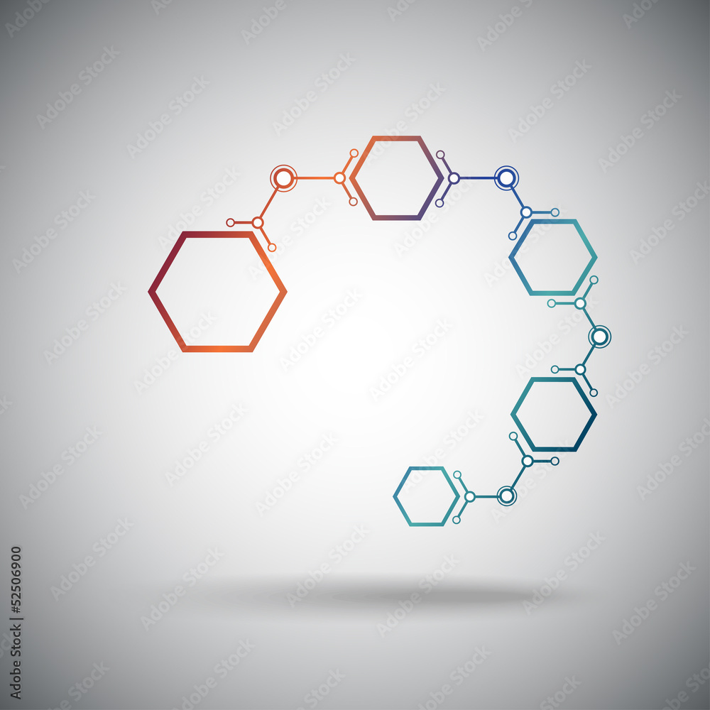 chain of connected cells gradient