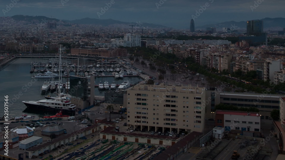 timelapse of the barcelona skyline shot from high vantage point timelapse of the barcelona skyline shot from high vantage point