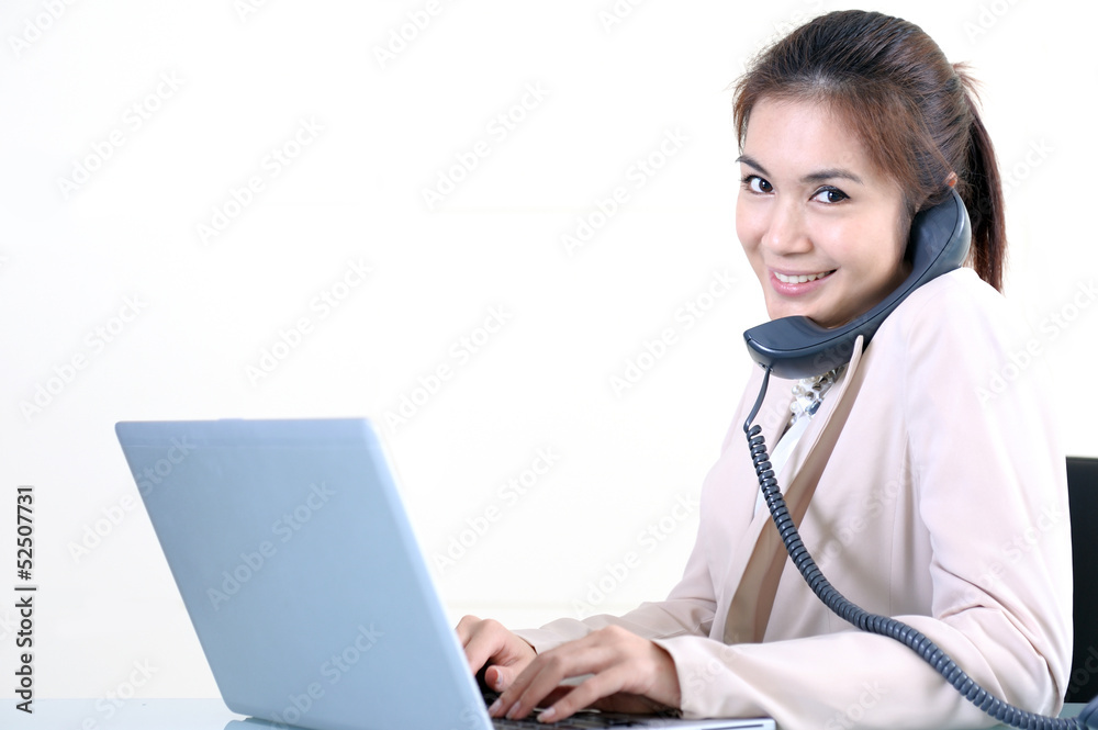 Young beautiful business lady talk with phone Young beautiful business lady talk with phone