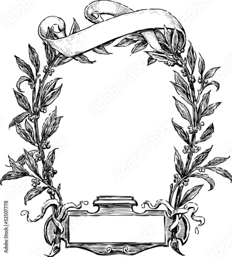 frame of laurel and ribbon