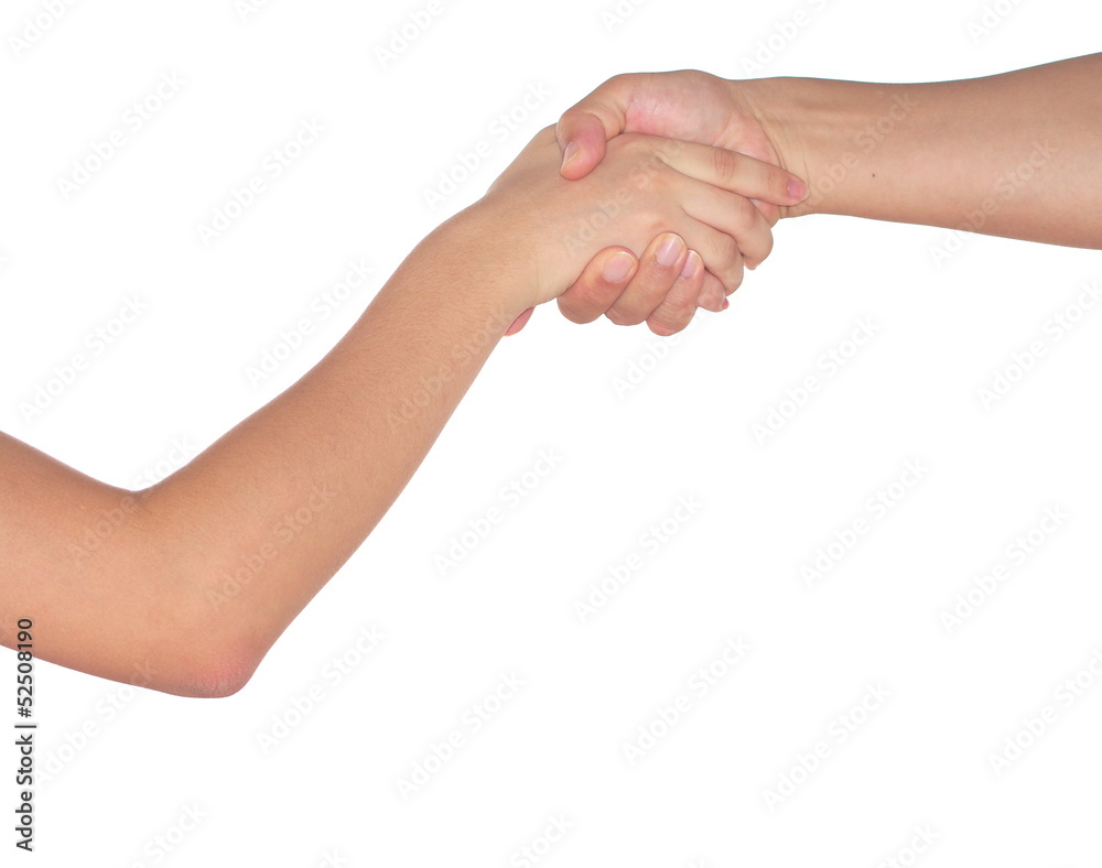 Handshake isolated on white background