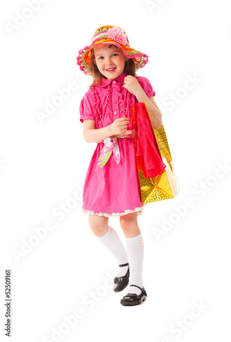 Little girl with shopping bags
