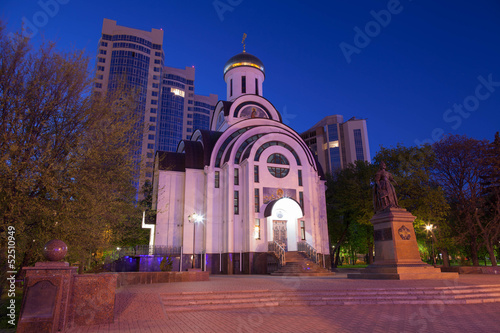 Orthodox church and monument to tsarina Elizabeth. Rostov-on-Don