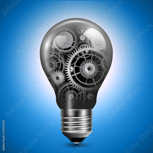 Light bulb with gears