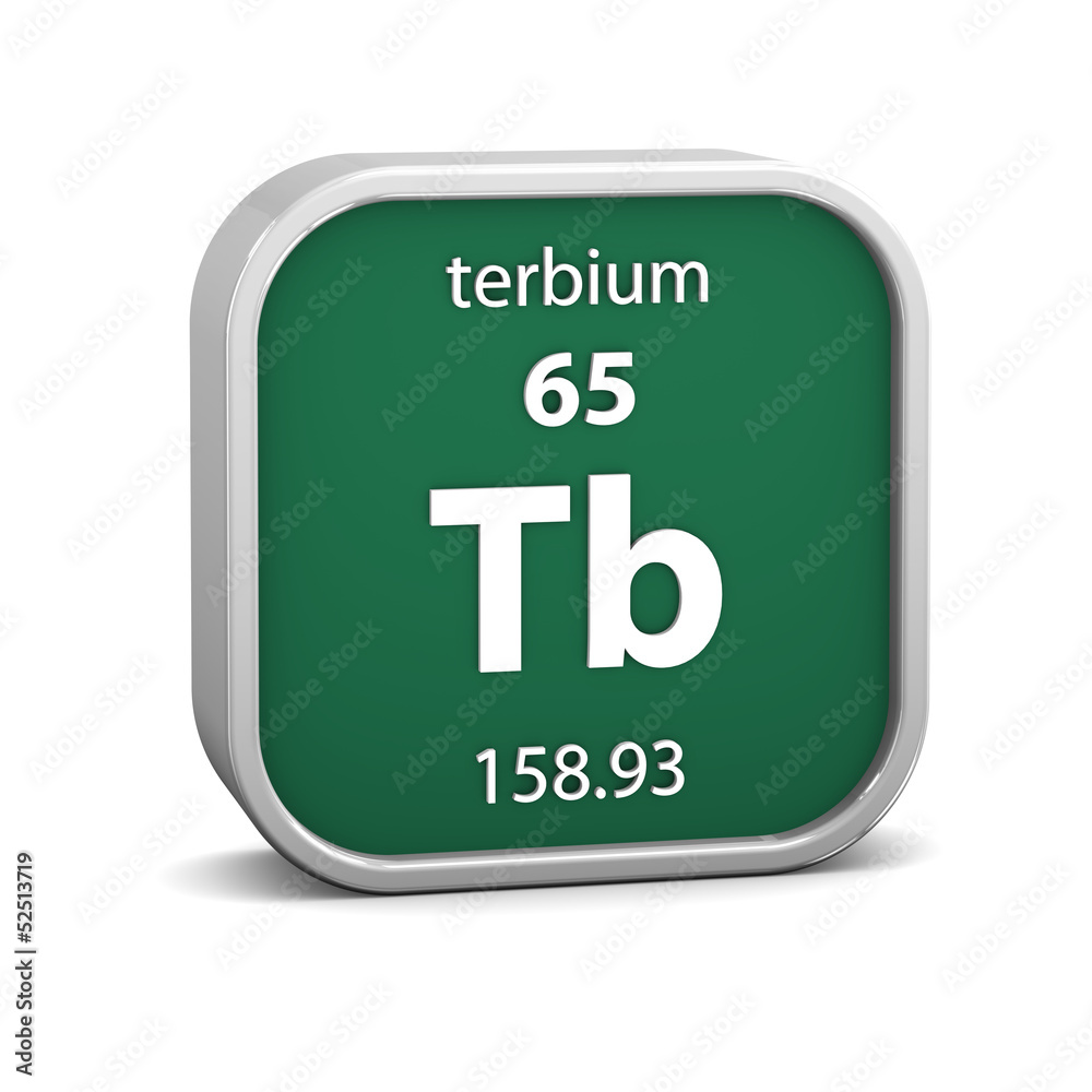 Terbium material sign Terbium material sign