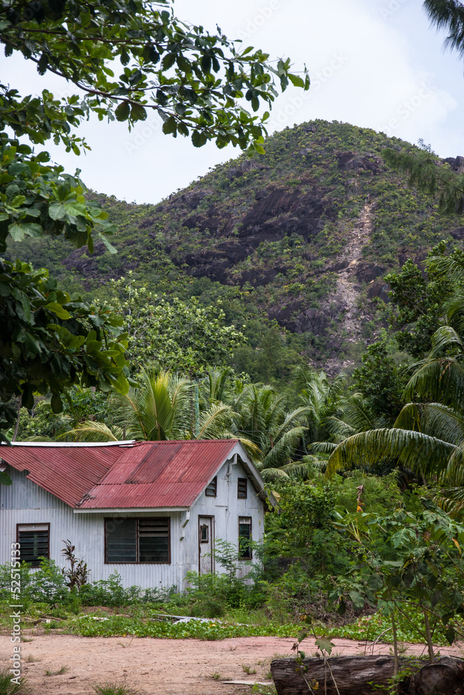 Anse La Blague Beach walk in Praslin Seychelles