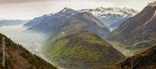 Panoramic view on Rhone valley - Switzerland. © Doin Oakenhelm