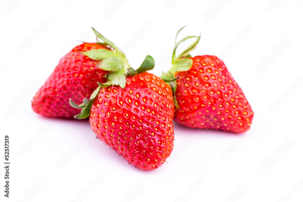 Fresh strawberries isolated on white background. Fresh strawberries isolated on white background.