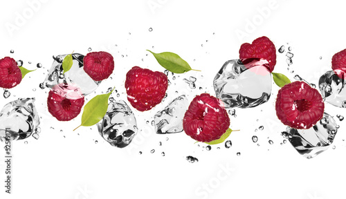 Ice fruit on white background