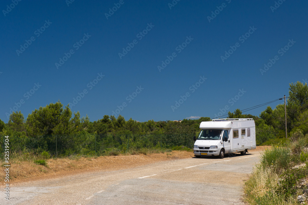 mobil home in France landscape