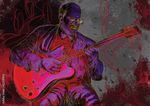guitar player (drawing converted into vector)