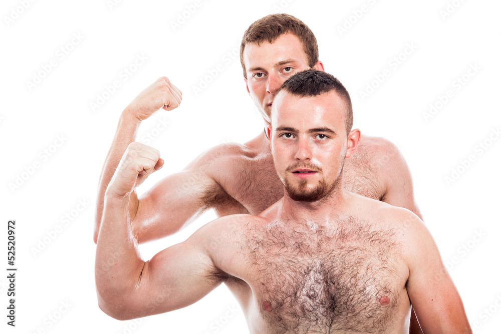 Shirtless men show biceps Shirtless men show biceps
