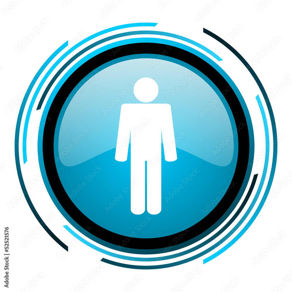 man blue circle glossy icon man blue circle glossy icon
