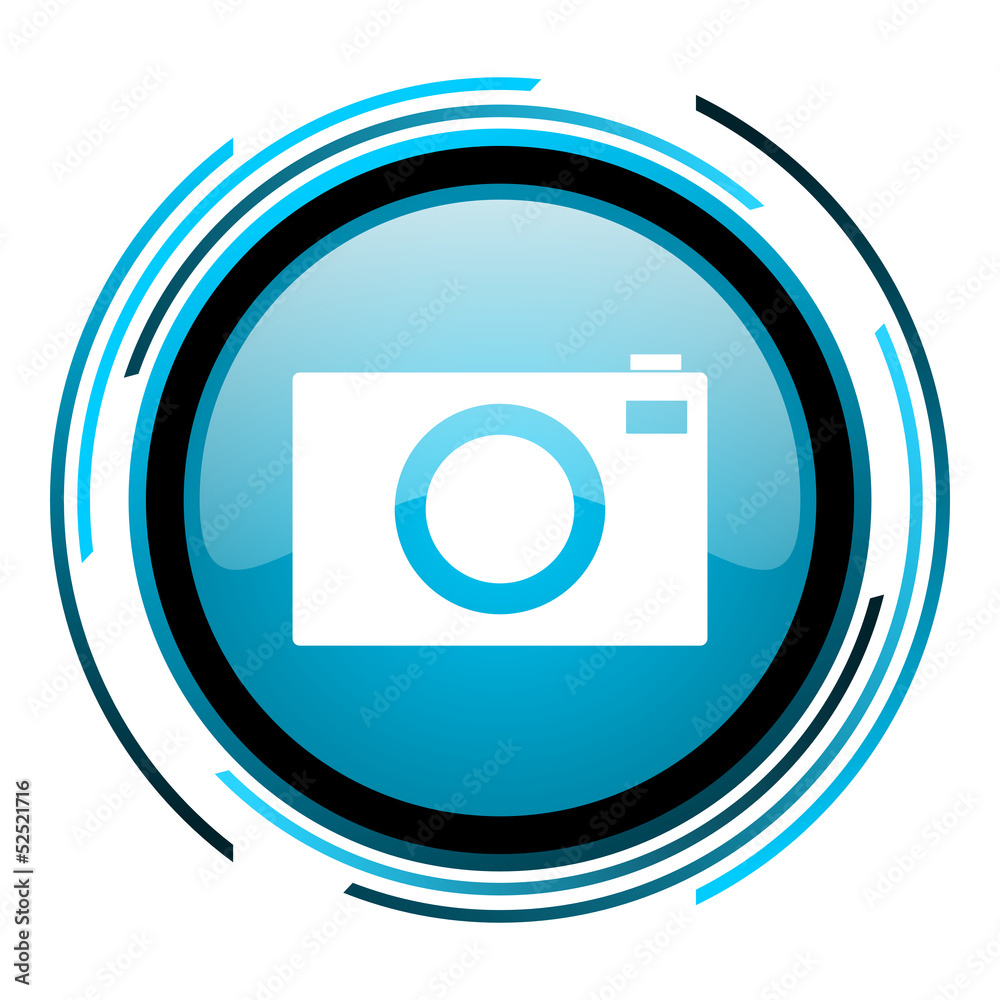 camera blue circle glossy icon camera blue circle glossy icon