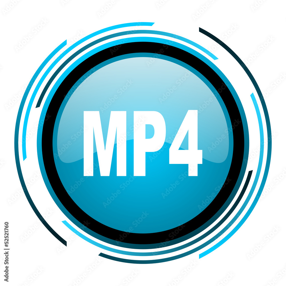 mp4 blue circle glossy icon mp4 blue circle glossy icon
