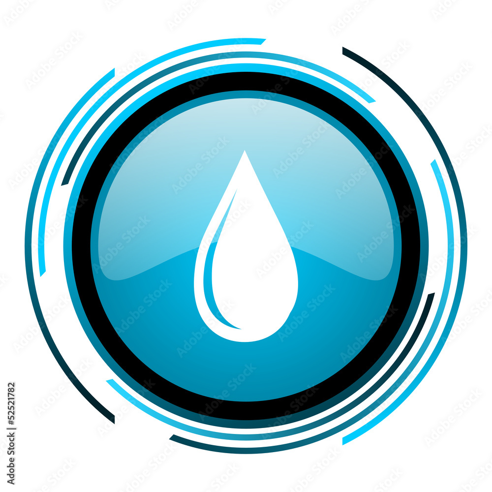 water drop blue circle glossy icon water drop blue circle glossy icon