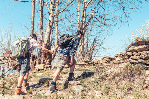 Young Couple Hiking in the Nature