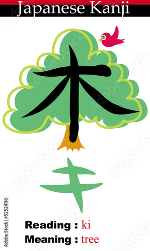 Japanese Kanji Illustration-Tree