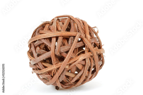 A decorative wicker wooden balls
