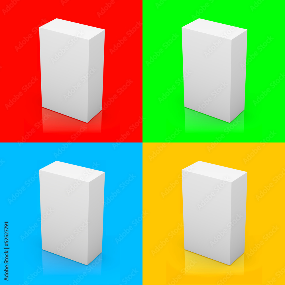 Blank box on color background series Blank box on color background series