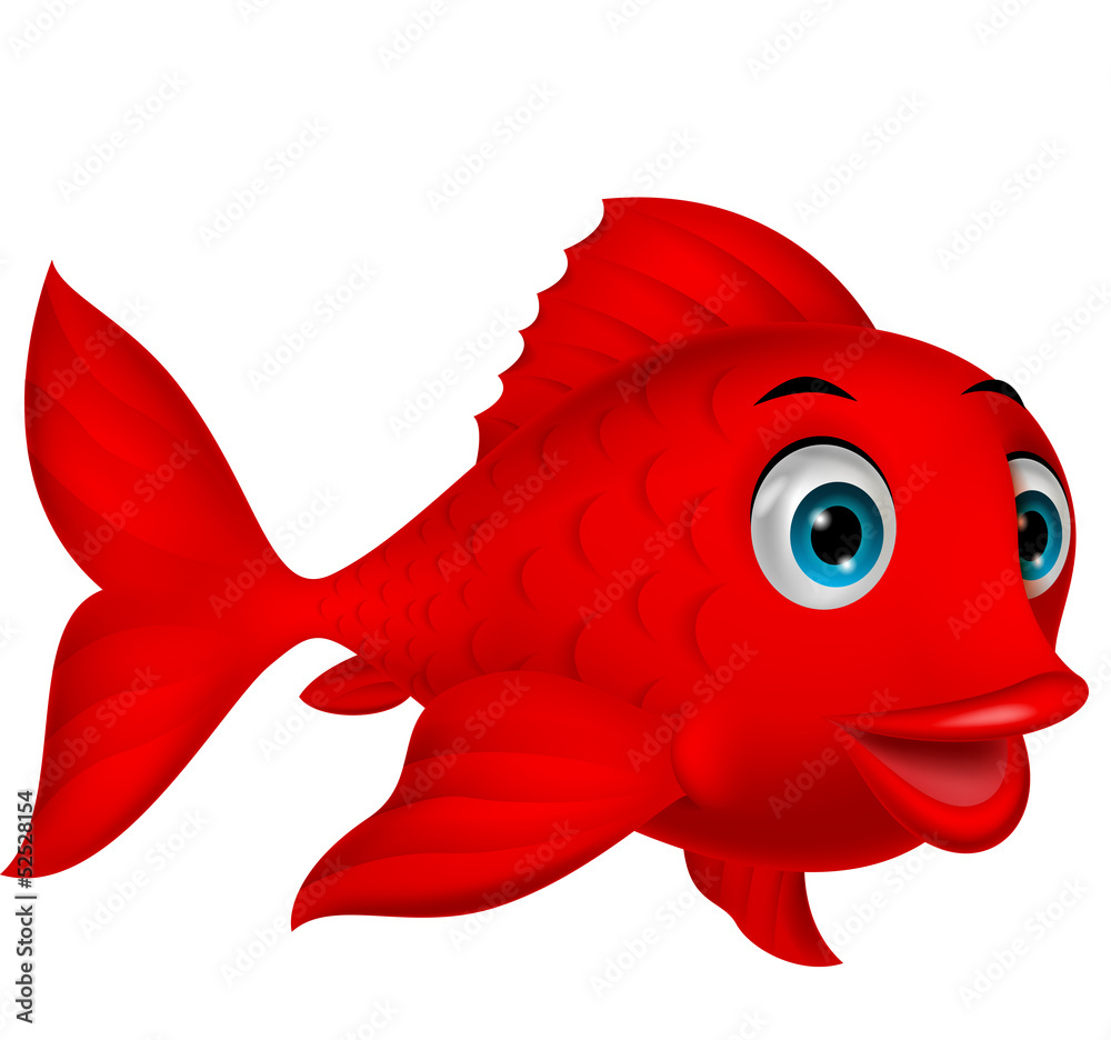 Fotografija Cute red fish cartoon
