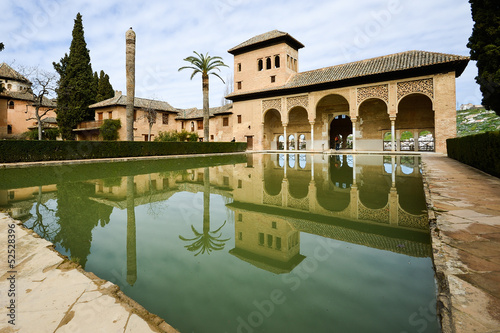 The Partal gardens of Alhambra in Granada