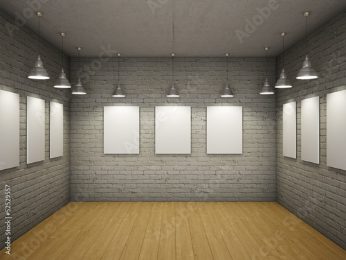 Blank empty frames with lamps