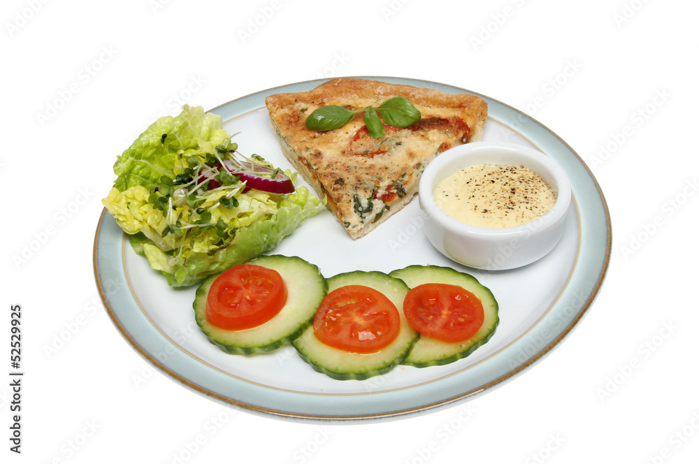 Quiche and salad Quiche and salad