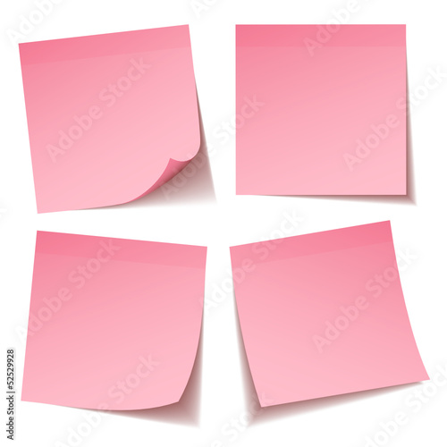 4 Pink Stick Notes