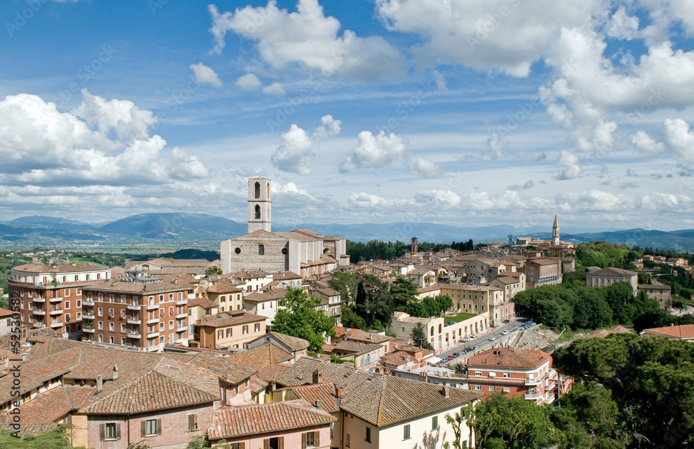 Perugia - Panorama con chiese