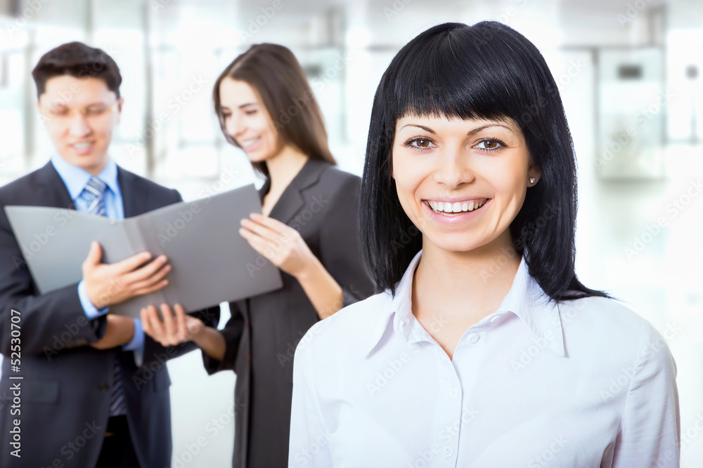 Businesspeople with female leader Businesspeople with female leader
