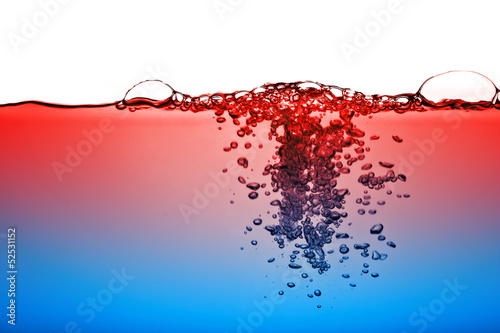 Bubbles in blue water – hot & cold