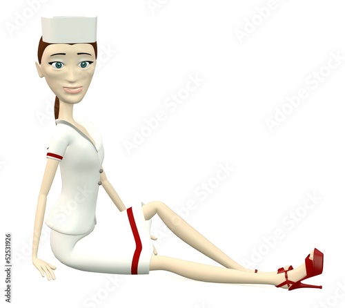 cartoon nurse - sit photo