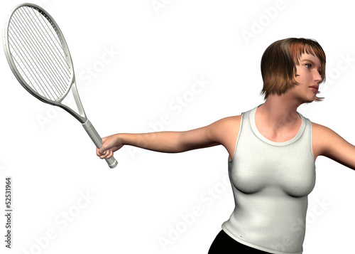 GIRL PLAY TENNIS - 3D © McCarony