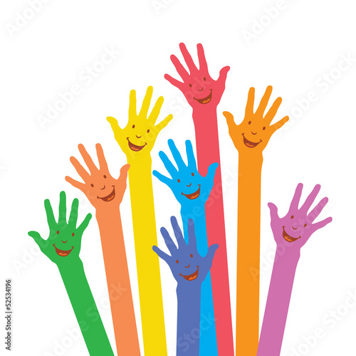 warm colorful up hands